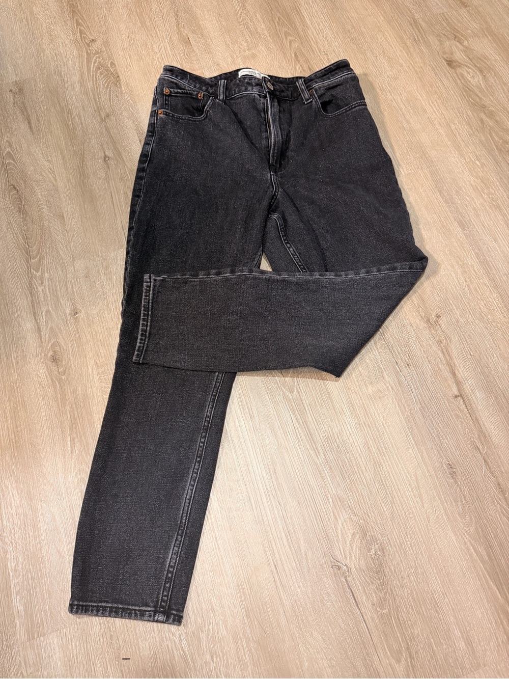 Abercrombie & Fitch Washed Black Straight Leg Jeans
